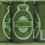 TUBORG GRREN LABEL PILSENER BEER, 1983