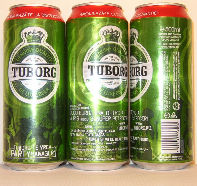 TUBORG GENUINE QUALITY DE LUXE BEER